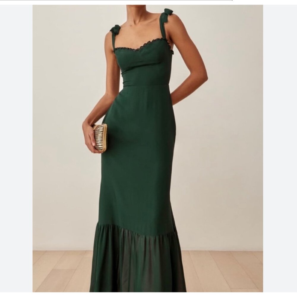 Reformation Nikita Emerald Green Dress Size 0